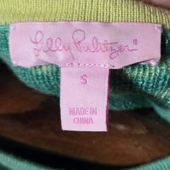 Lilly Pulitzer Green Alligator Charter Long Sleeve Wool Blend Sweater Size Small - Picture 7 of 8